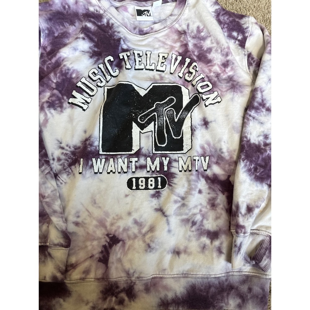 MTV Music Television Tie Dye I Want My MTV 1981 Graphic Sweatshirt - Picture 3 of 3